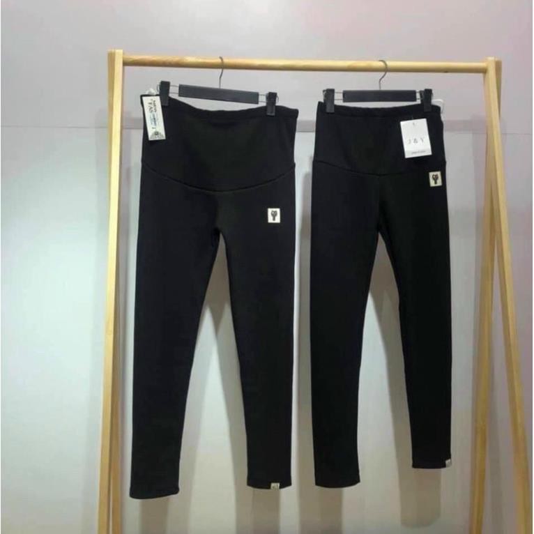Quần legging bầu đáp bụng, cơi túi có dây điều chỉnh bụng