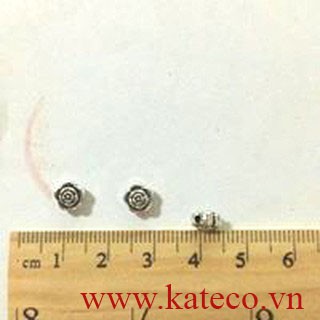 TTVD05 Thanh xỏ hoa trắng 4*6mm, hole 1mm Màu bạc 50gram/bịch