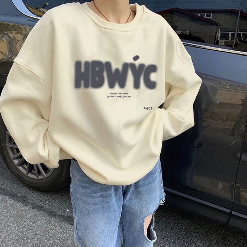 Áo NRVP tay dài oversize in họa tiết phong cách Hàn Quốc thời trang cho nam và nữ