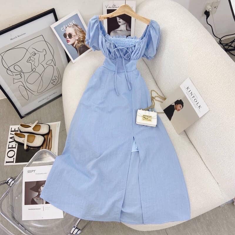 Váy đi biển Đầm mixi đi biển xẻ tà - Ảnh thật H clothes shop