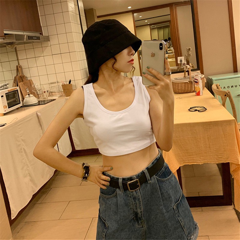 Áo Thun Croptop Ba Lỗ BASIC Thể Thao, Năng Động