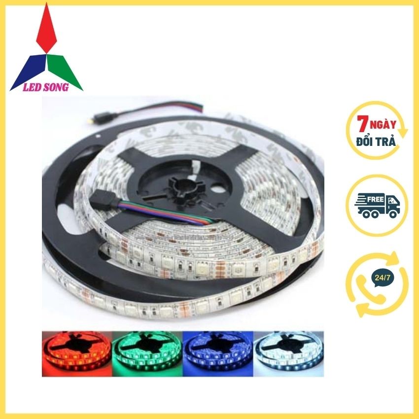 Led Dây Dán 7 Màu Rgb 12v Cuộn 5m