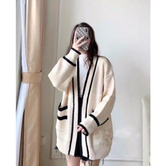 Áo khoác len cardigan LATO, Áo Cadigan Nữ Thu Đông Khoát Ngoài Viền Đen Trắng Hàng Quảng Châu Cao Cấp Đẹp | BigBuy360 - bigbuy360.vn