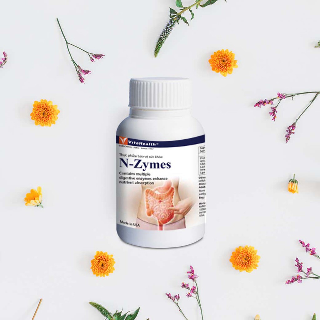 Thực Phẩm Chức Năng Viên Uống Hỗ Trợ Hệ Tiêu Hóa Vitahealth N-Zymes - Hộp 30 Viên