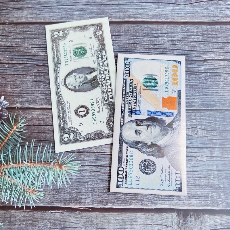 Lì Xì Xấp 10 Cái Mẫu Đô La Giấy Dày, Cứng Cáp