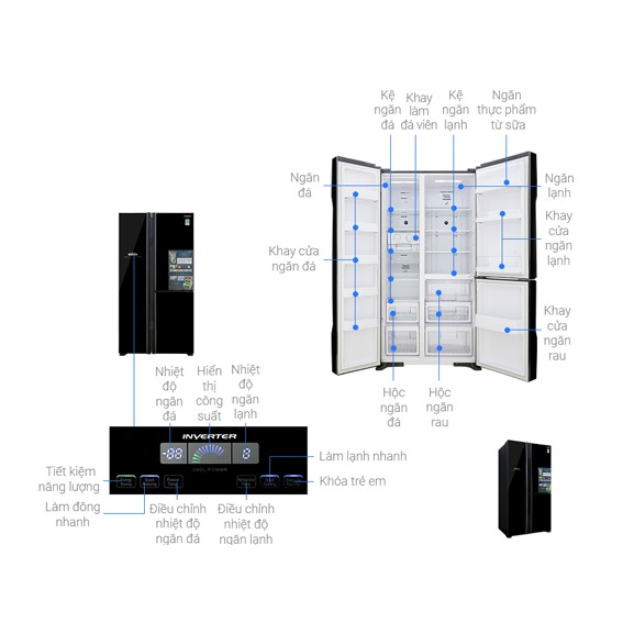 Tủ Lạnh HITACHI Inverter 600 Lít R-FM800PGV2