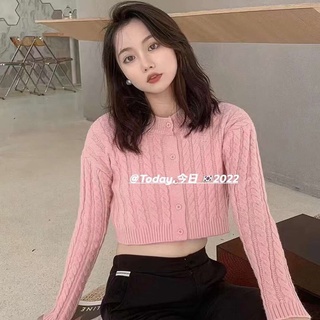 Áo len thừng cổ tròn nữ dáng Croptop