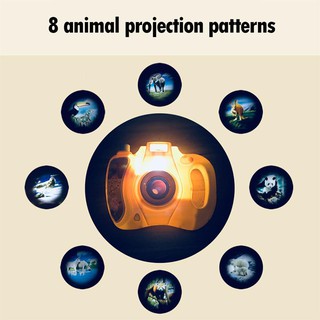 Cartoon Simulation Eight Light Patterns Projection Camera Toy for Children