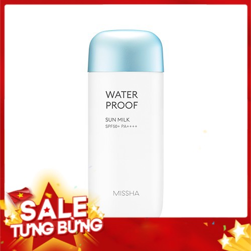 Kem chống nắng dạng sữa Missha Waterproof Sun Milk SPF50+ / PA++++ 70ml về hàng SALE 50% (Có bill)