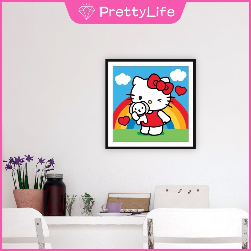 Bộ Tranh Đính Đá 5D Tự Làm 30x30CM Hình Hello Kitty