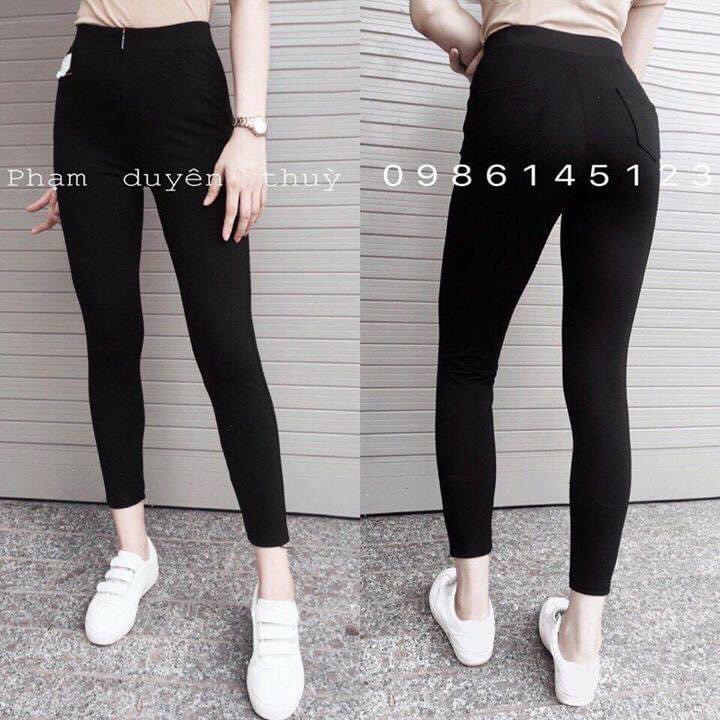 [RẺ VÔ ĐỊCH]Quần legging nâng mông tôn dáng gen bụng cạp cao 2 túi sau , quần tregging