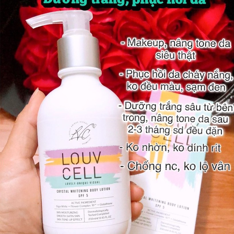 Louv cell body , Kem body trắng da body louv cell hàn quốc chính hãng mùi thơm dưỡng da siêu trắng Cosmetic999