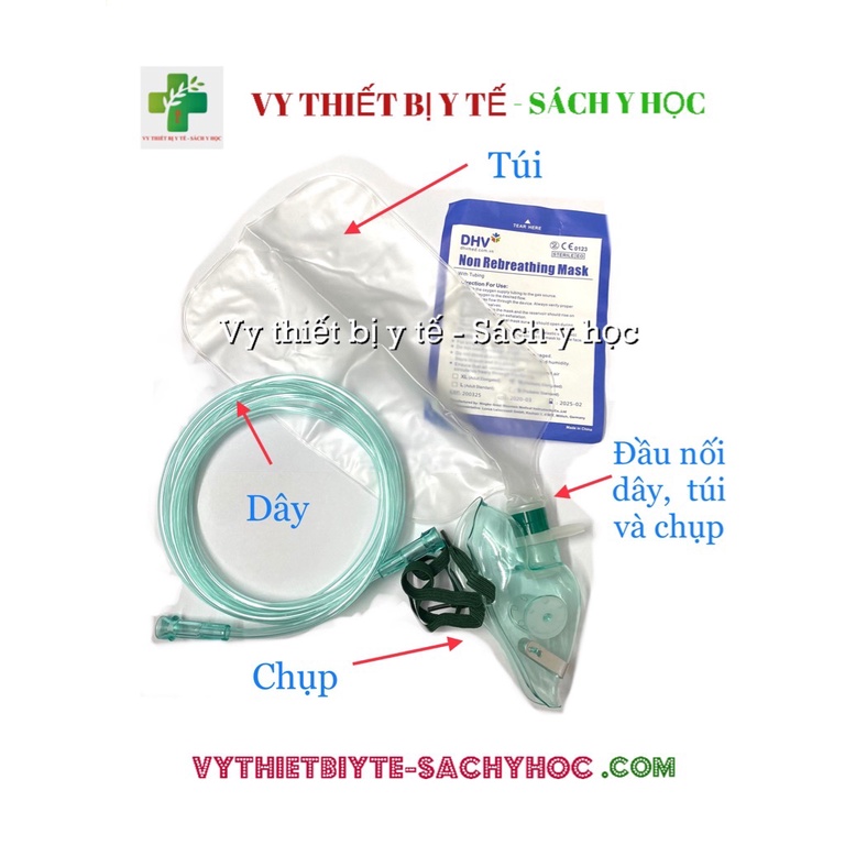 Chụp oxy ( Mask thở, dây chụp thở oxy loại dây và loại có túi)