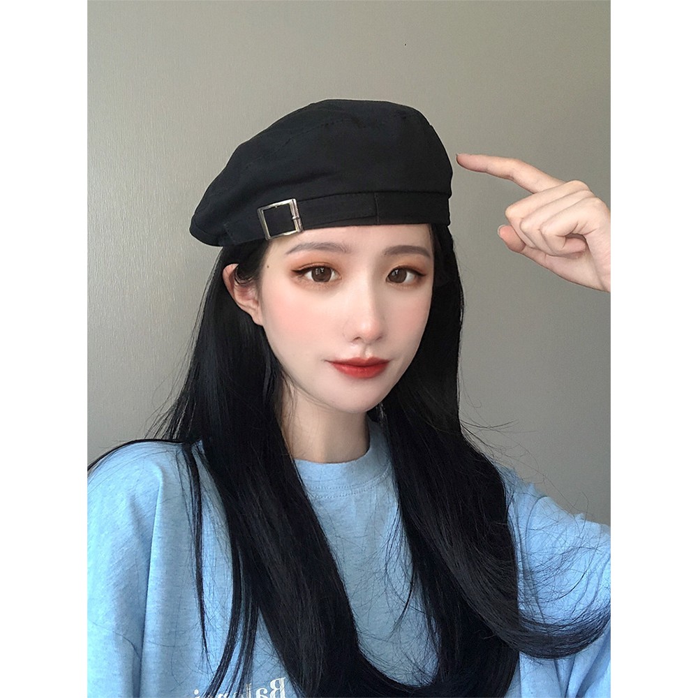 Mũ beret KHUY màu phong cách hàn quốc