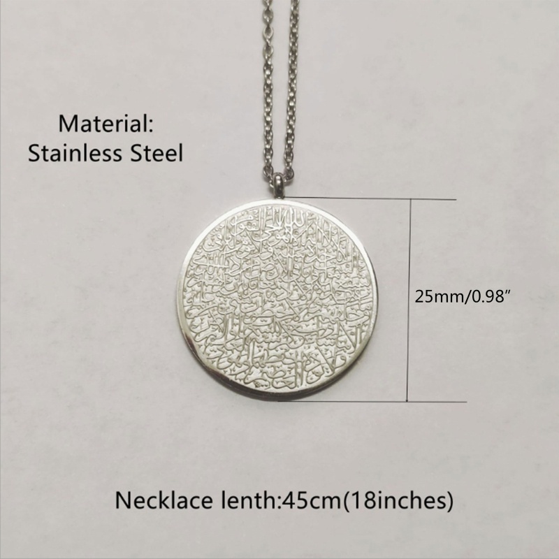 Vòng cổ Mặt Tròn Khắc Chữ Hồi Giáo Độc Đáo