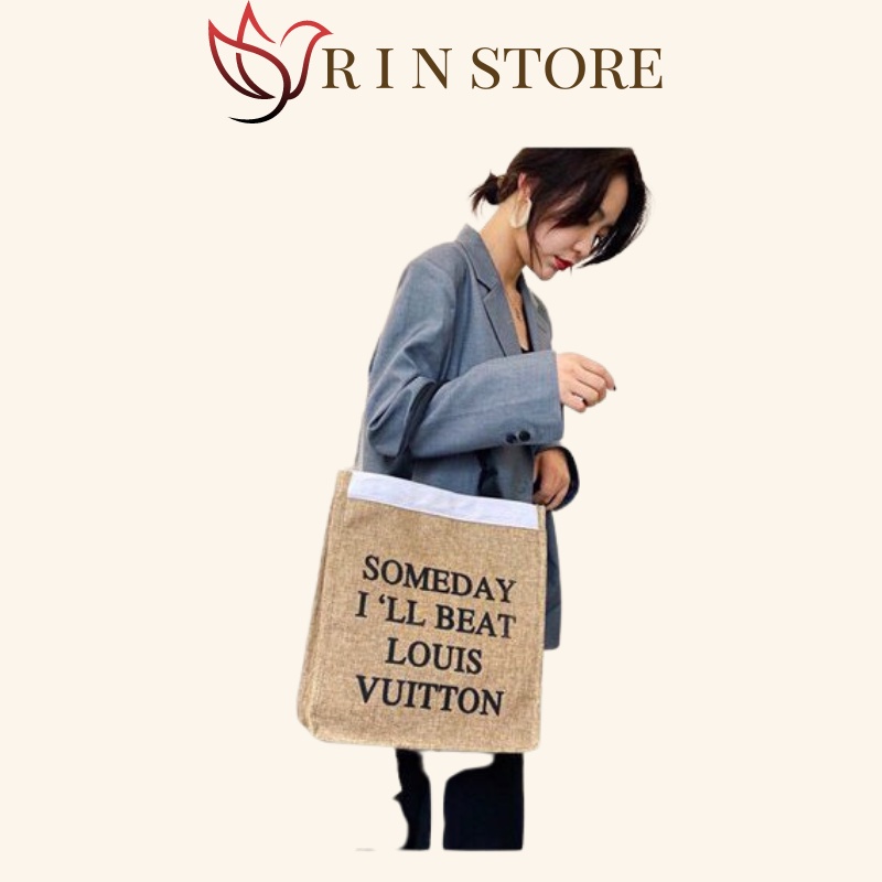 Túi Cói Đi Biển Cói Sang Chảnh, Có Lót và Khóa Kéo Bên Trong RIN