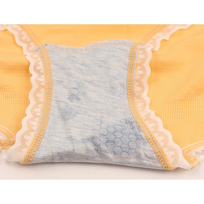 Quần lót nữ, set hộp 4c quần lót kháng khuẩn in hoa cúc chất cotton Freesize