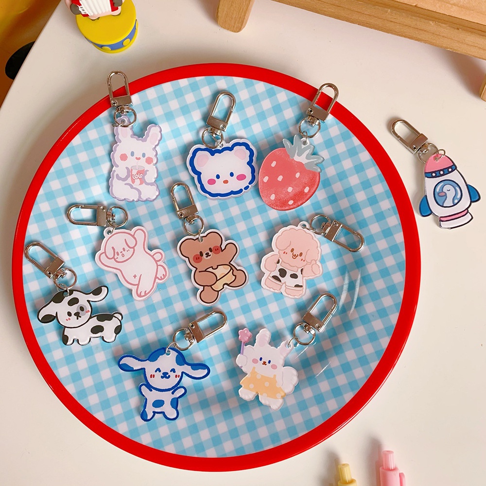 Cute Cartoon Bear Pattern Backpack Keychain