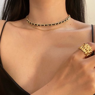 Vòng cổ choker đen đeo 2 kiểu