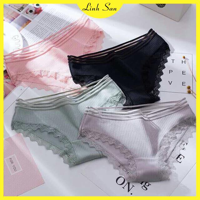 Quần Lót Nữ Cotton Gân Tăm Cạp Viền Xuất Nhật