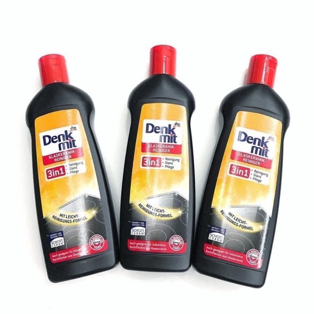 Dung dịch vệ sinh bếp DENKMIT 3 IN 1 nhập khẩu Đức 300ml, lau bếp từ, mặt kính - GEXHOME