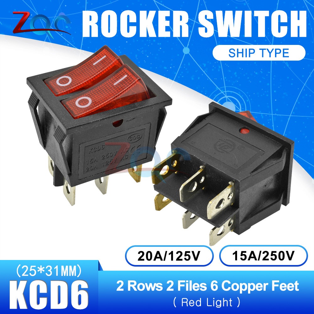 Công tắc Bật/ Tắt 2 3 vị trí 6 Pin 4pin 15a/ 250v Ac Kcd6 nhiều loại tùy chọn