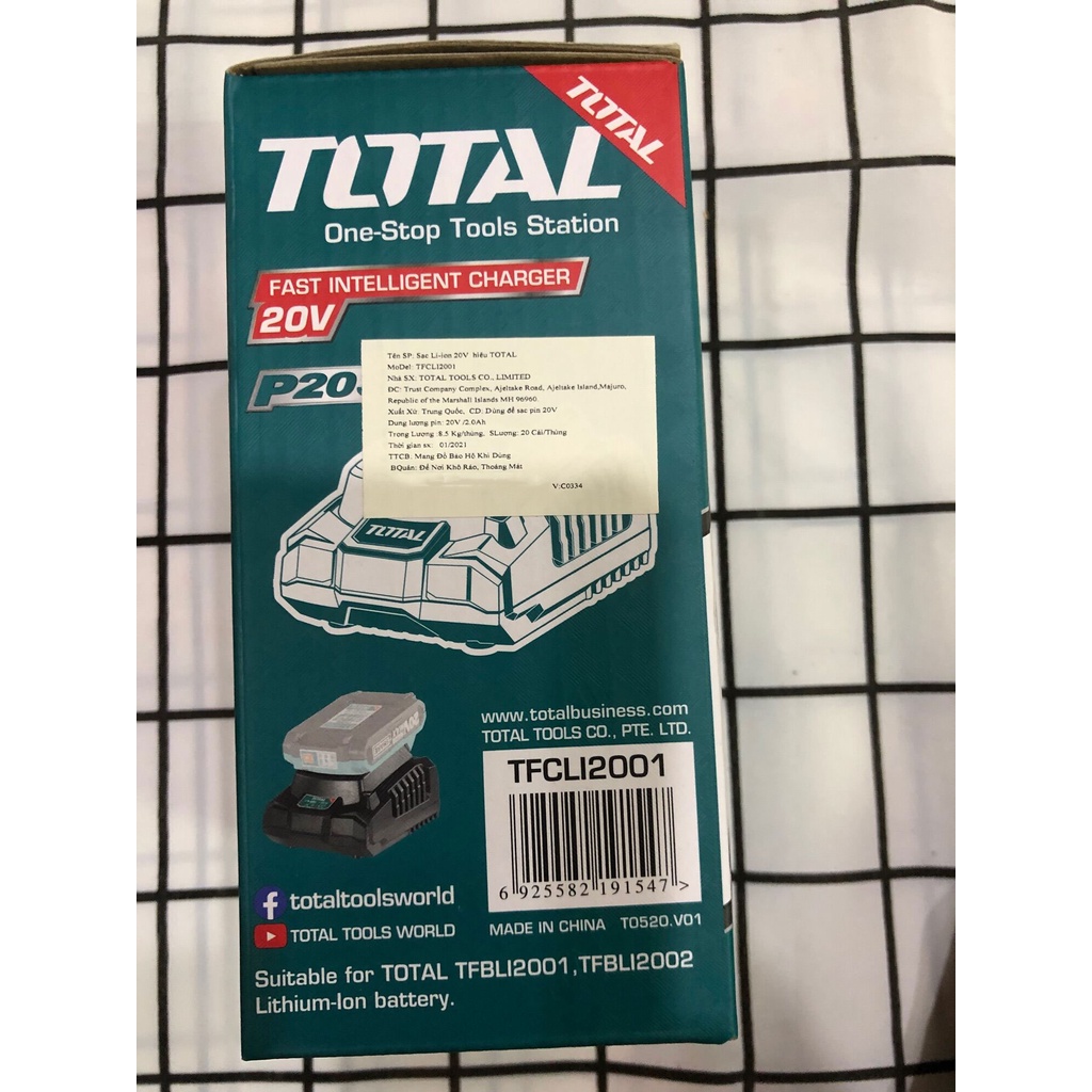 Đế sạc pin 20v Total TFCLI2001