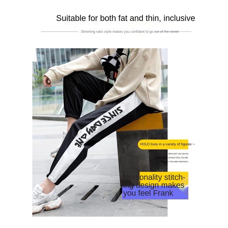 Spring and Summer Handsome Hip-Hop Pants Female Korean Students Loose Track Pants Slimming New Casual All-Matching Super Popular