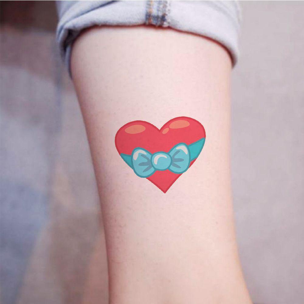 Hình Xăm Tạm Thời Chống Nước Hình Trái Tim Đỏ Dùng Một Lần