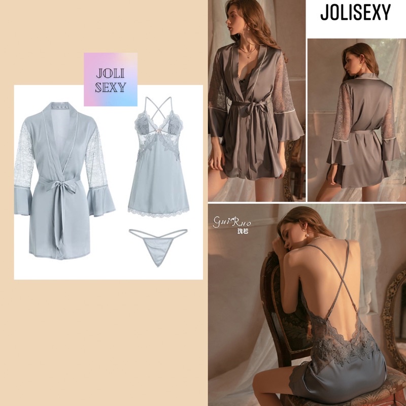 Áo choàng ngủ lụa cao cấp J1071 | BigBuy360 - bigbuy360.vn