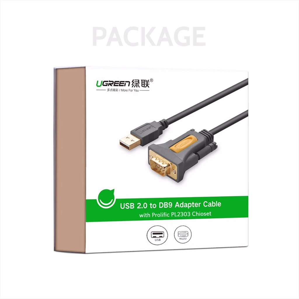 Cáp USB Sang DB9 RS232 Cao Cấp, UGREEN CR107 Chính Hãng