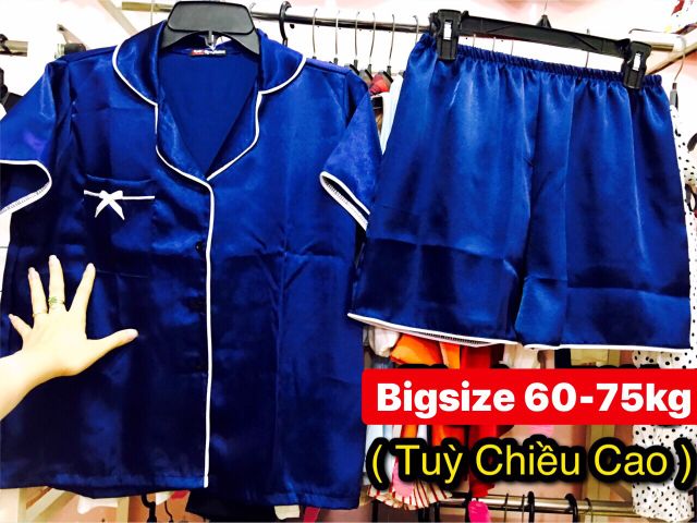[ BIGSIZE] Bộ ngủ lụa nơ 60-75kg đùi (ko túi quần) | BigBuy360 - bigbuy360.vn