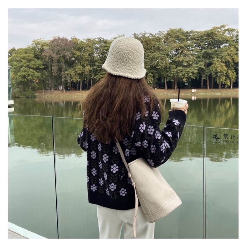 Áo khoác Cardigan len phong cách vintage hoa lúa mạch nữ tính | BigBuy360 - bigbuy360.vn