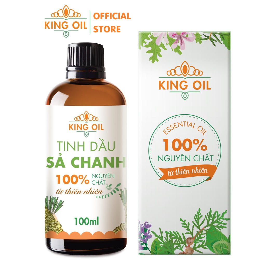 Tinh dầu Sả Chanh KingOil nguyên chất 100% từ thiên nhiên, thơm phòng, thư giãn, đuổi muỗi, xông phòng, khử khuẩn