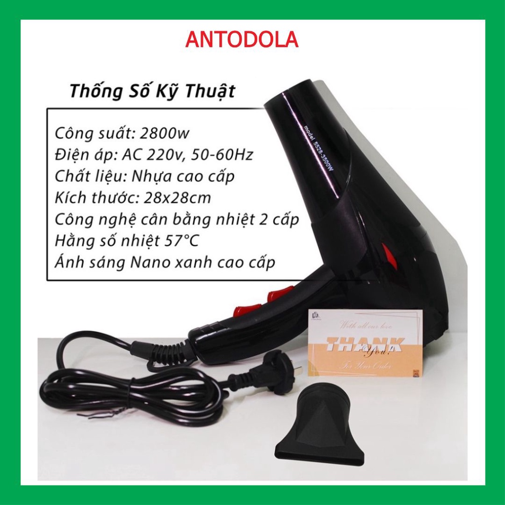 Máy sấy tóc Panasoni hàng chính hãng salon tạo kiểu 2 chiều hiện đại công suất lớn 3500W dễ dàng sử dụng BH 6 tháng