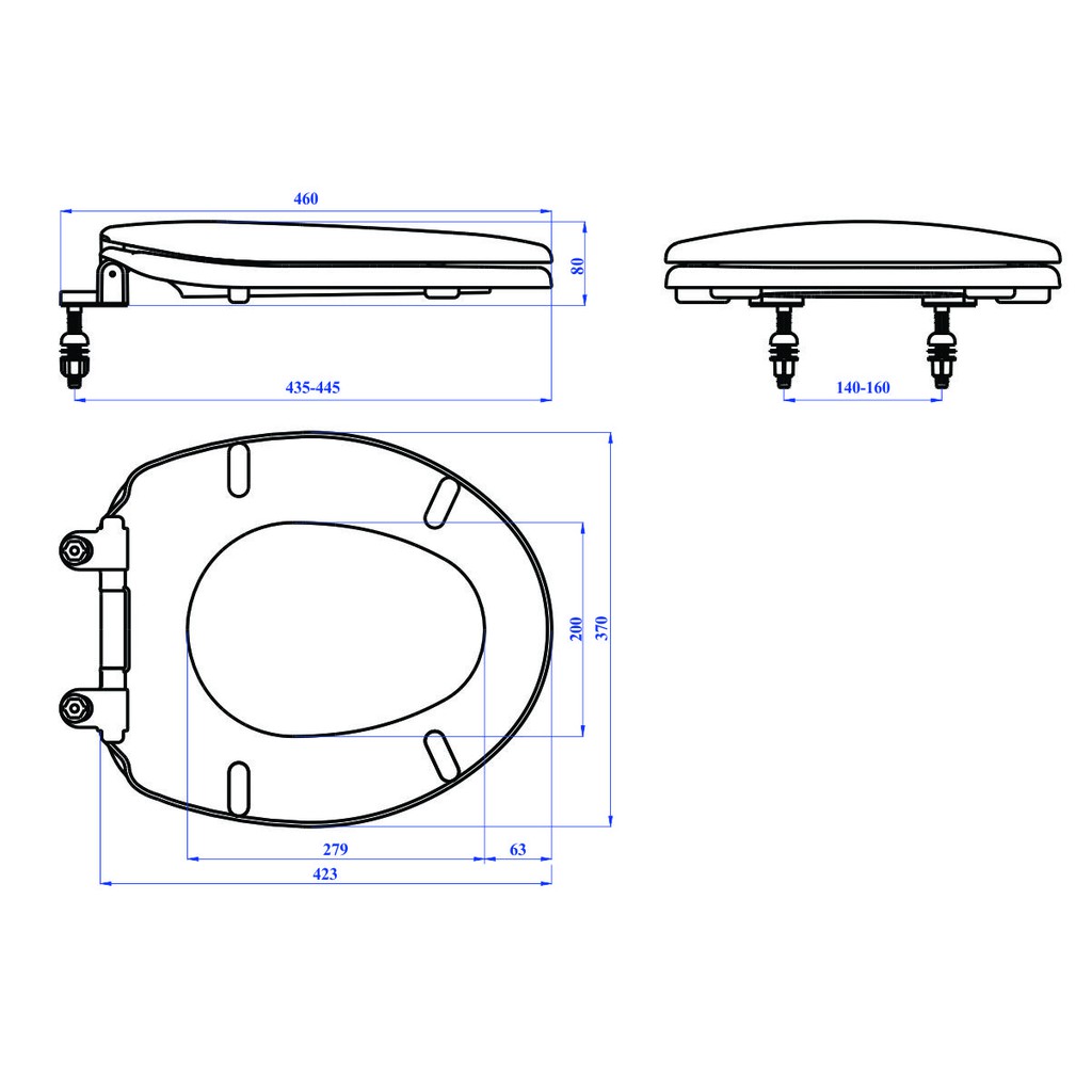 Nắp bàn cầu thay thế cho cầu inax 117 108 306