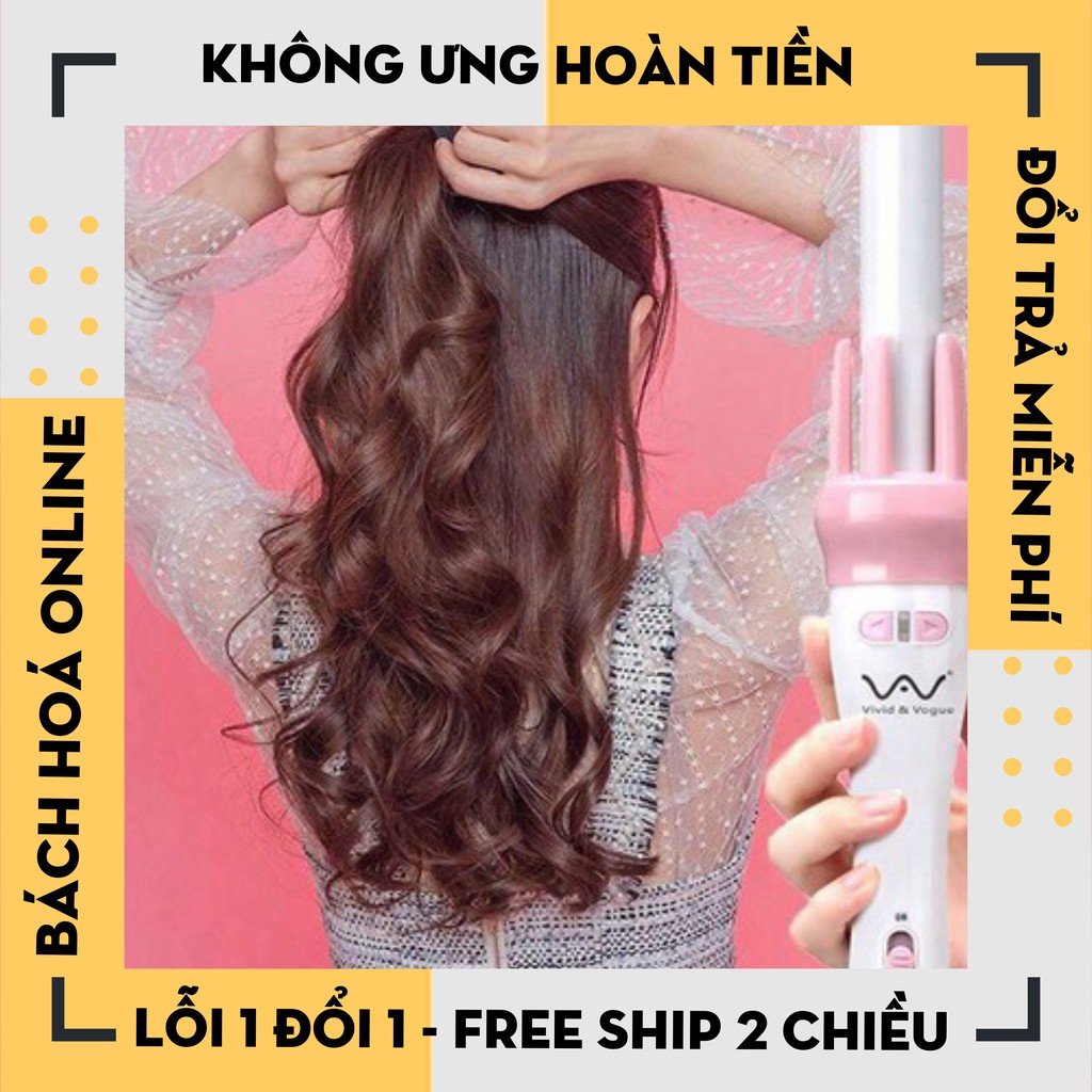 [Hàng Loại 1] Lược uốn xoăn cao cấp, máy uốn xoăn xoay tự động 360 độ đa năng