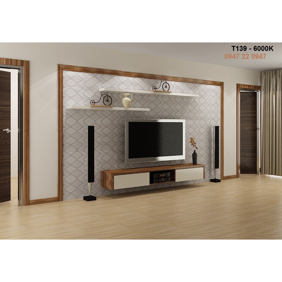 Kệ treo tường Gỗ xanh chống ẩm 1 thanh ngang 80cm sâu 20cm loại gỗ dày 1,8 - 2cm