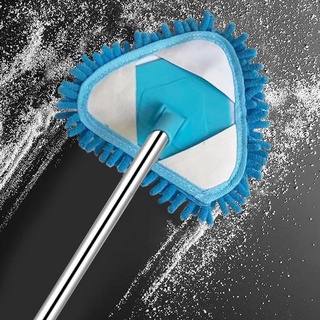 [Mini Mop & Mop Head, Universal Lazy Triangle Mop] [Telescopic Long-handled Cleaning Tools] [Strong Suction & Wet & Dry Dual-use & 180 ° Dust No Dead Ends] [for Bathroom Toilets & Windows & Doors & Ceilings]