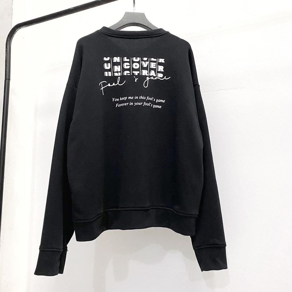 Áo bomber nỉ  cardigan UNCOVER đen - (gin store) | BigBuy360 - bigbuy360.vn