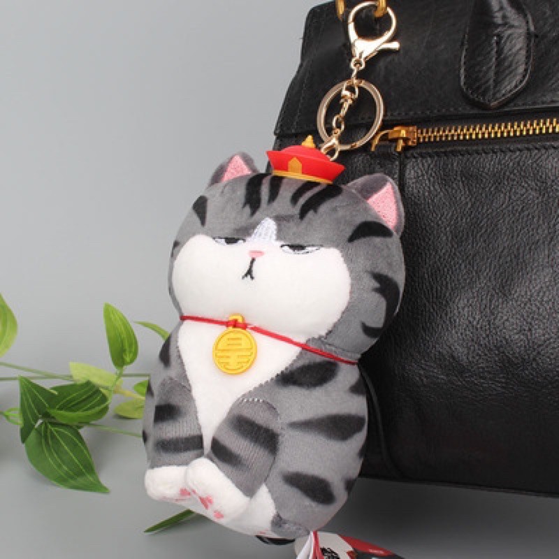 MÓC KHÓA BÔNG LỚN MÈO HOÀNG THƯỢNG NGỒI