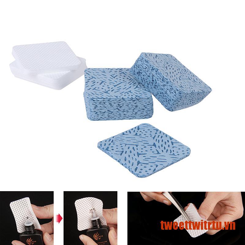 (Hàng Mới Về) Set 500 Miếng Giấy Cotton Tẩy Keo Dán Lông Mi Tiện Dụng