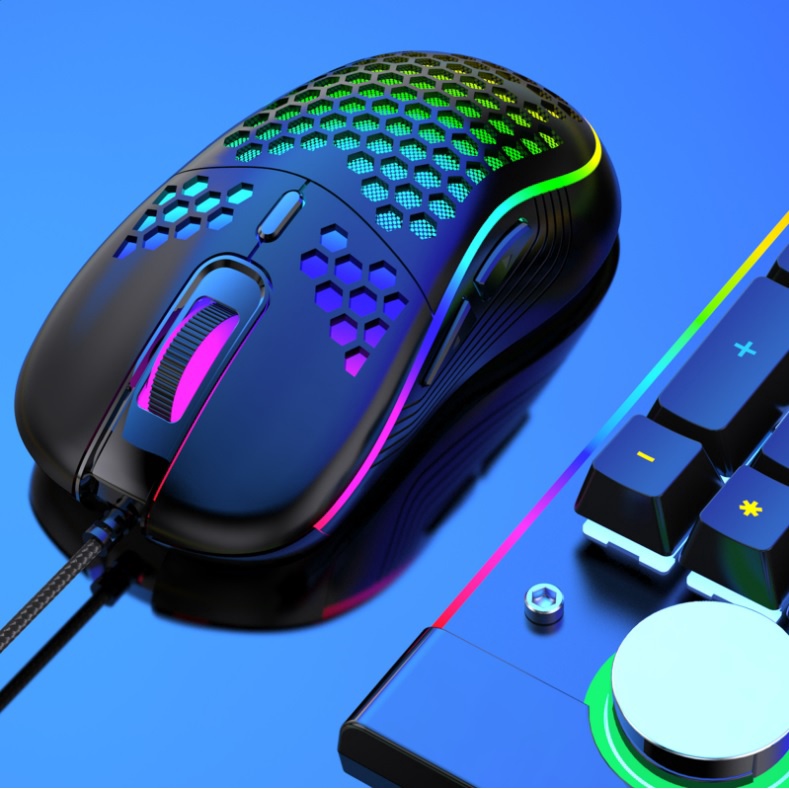 Chuột gaming chuột chơi game GINWFEIY D4 Lead đổi màu 7200DPI tặng kèm lót chuột