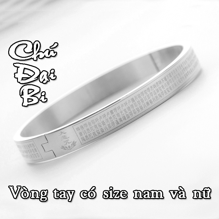 Sỉ vòng tay titan khắc Chú Đại Bi hình tròn màu trắng đẹp, không đen - Đem lại bình an may mắn cho người đeo