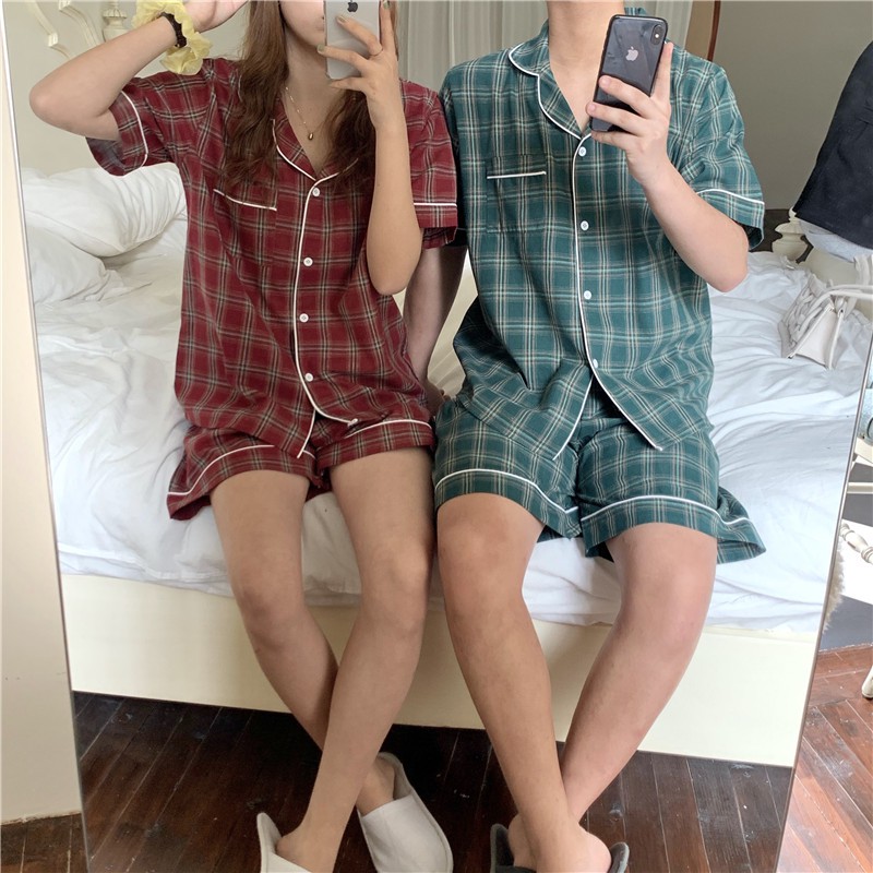 (ORDER) Pyjama đôi nam nữ caro AK1563