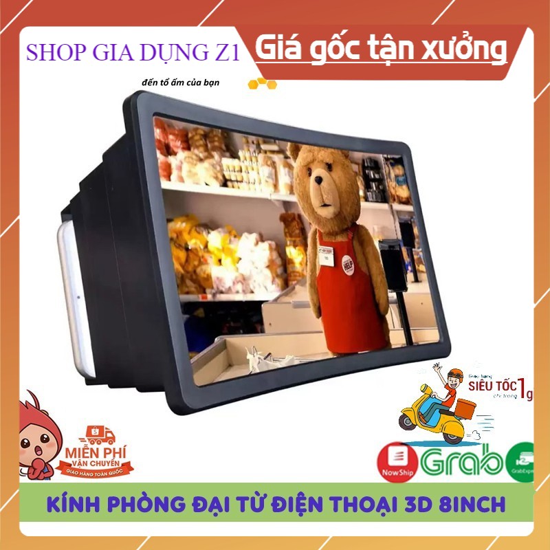 Kính Xem Phim Phóng Đại Hình Ảnh Điện Thoại 3D 8 Inch Thế Hệ Mới - Z1