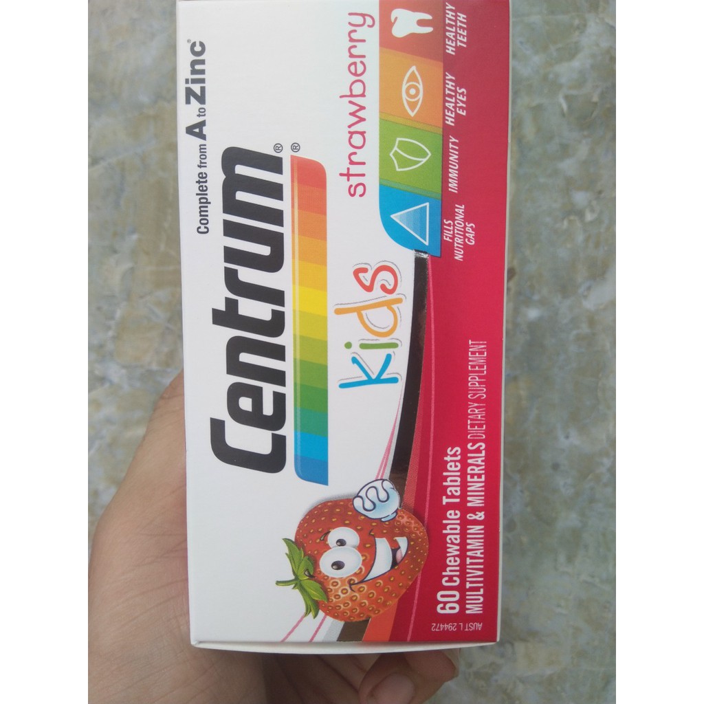 [ FREESHIP] Kẹo Centrum Kids Multi Vitamin Dành cho trẻ biếng ăn 60 viên