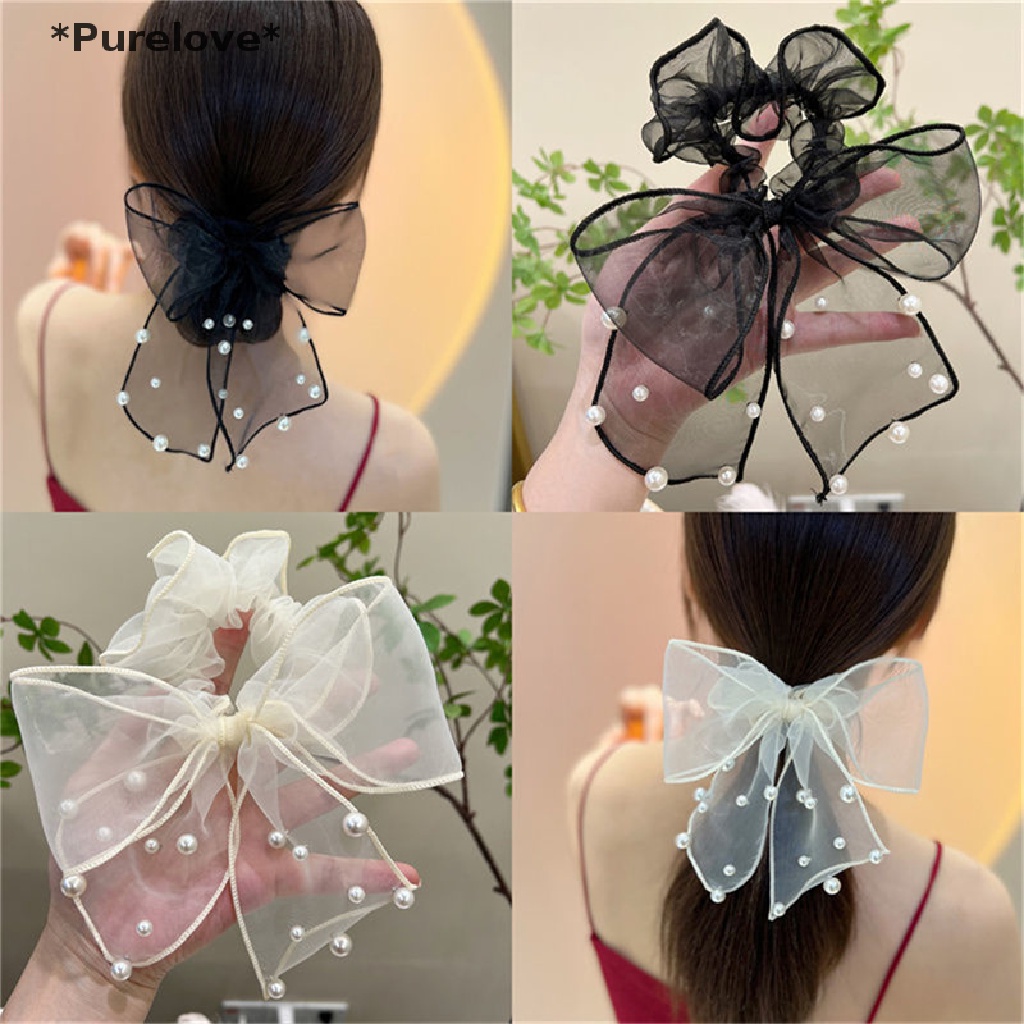Dây Cột Tóc Lưới Đính Ngọc Trai Thời Trang