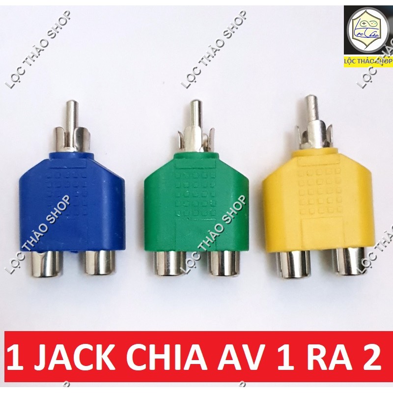 01 Đầu chia AV hoa sen (RCA) 1 ra 2 (1 đầu đực ra 2 đầu cái)