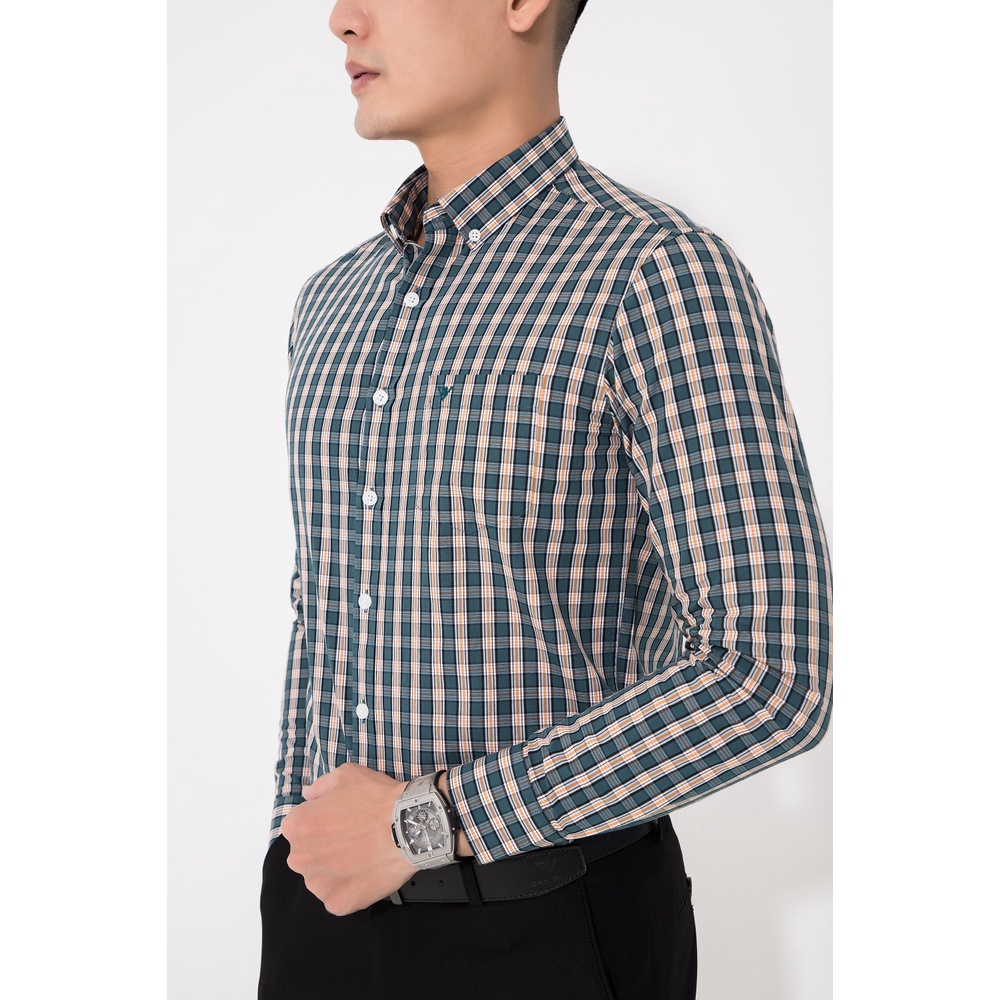 Áo sơ mi caro nam DARNELL dài tay slimfit vải cotton cao cấp ít nhăn mềm mịn thoáng mát DN0040